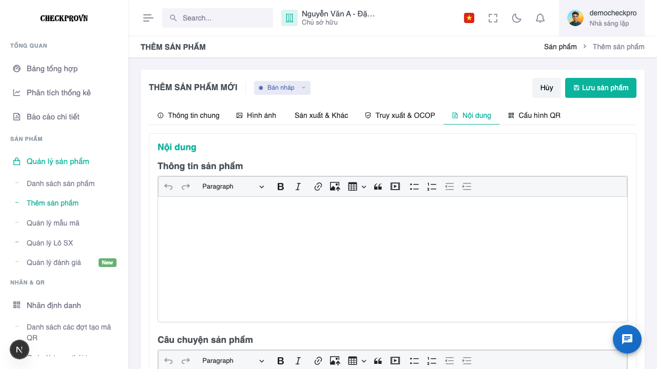 Tab Nội dung sản phẩm
