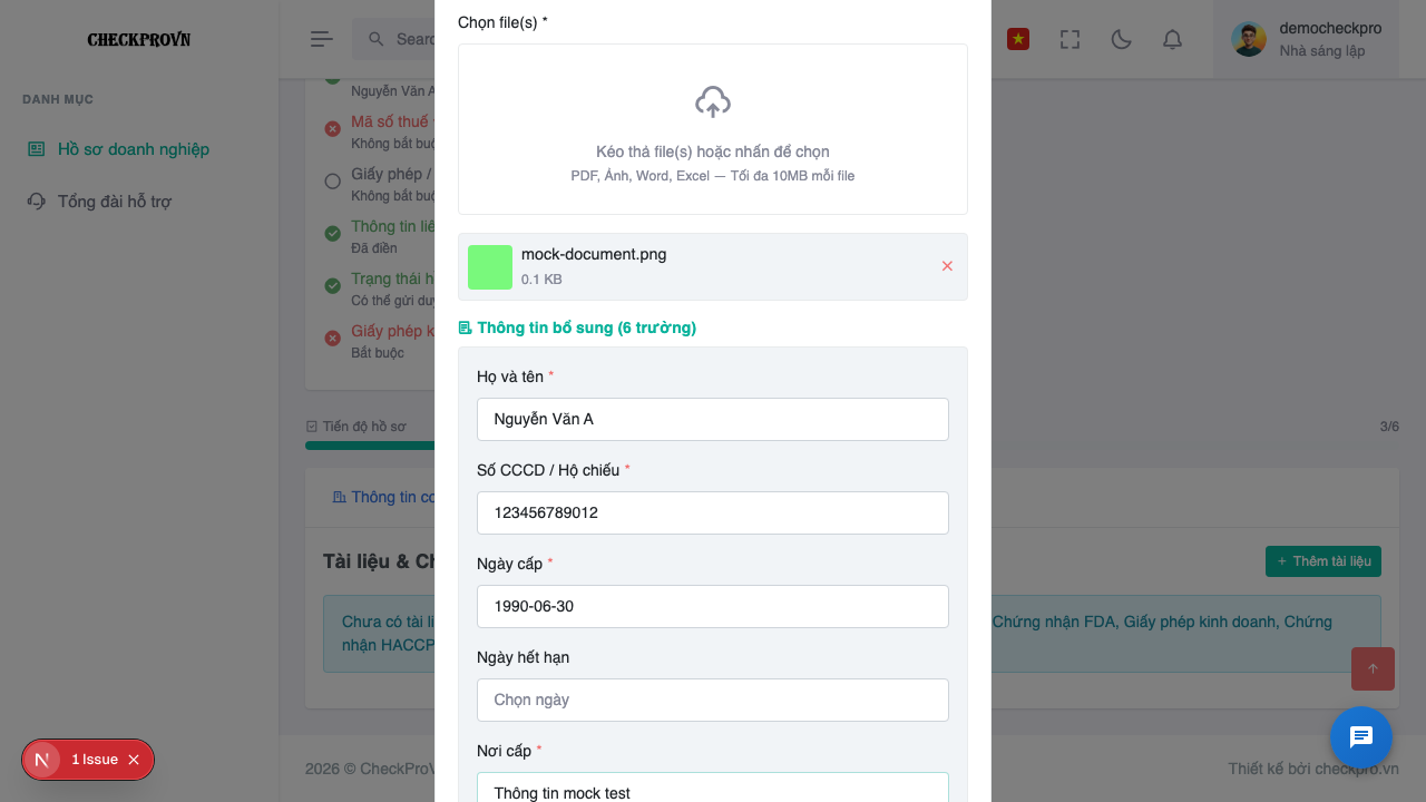 Upload giấy phép tài liệu